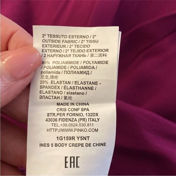 Pinko Vibrant Purple Sleeveless Bodysuit, US2 - Picture 10 of 11